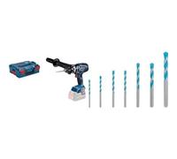 Bosch Professional BITURBO Trapano-avvitatore con percussione a batteria GSB 18V-150 C (batterie e caricabatteria non incl.) + 7x Set di Punte Expert CYL-9 MultiConstruction per Calcestruzzo,Ø 4-12 mm