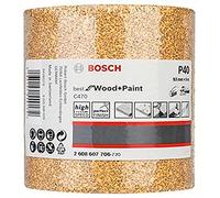 Bosch Professional BOS-2608607706 Bosch 2608607706-Rollo Papel Madera+pintura C470: 93mm x5m G40, Giallo