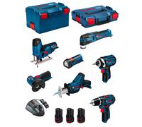BOSCH Kit 12V BMK7-28BD3 (GSR 12V-15+GDR 12V-105+GWS 12V-76+GST 12V-70+GOP 12V-28+GSA 12V-14+GLI 12V-80+3 x 2,0Ah+GAL1230CV)