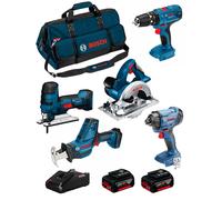 BOSCH Kit 18V BK502BAG (GSA 18 V-LI C + GST 18 V-LI S + GKS 18 V-LI + GSB 18V-21 + GDR 18V-160 + 2 x 5,0 Ah + GAL18V-40 + Borsa)