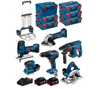 BOSCH Kit 18V BK601 (GST 18V-LIS+GKS 18V-LI+GSS 18V-10+GSR 18V-55+GBH 18V-21+GWS 18-125V-LI+2x4,0Ah+GAL18V-40+6xL-Boxx+Carrello)