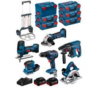 BOSCH Kit 18V BK602 (GST 18V-LIS+GKS 18V-LI+GSS 18V-10+GSR 18V-55+GBH 18V-21+GWS 18-125V-LI+2x5,0Ah+GAL18V-40+6xL-Boxx+Carrello)