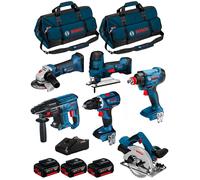 BOSCH Kit 18V BK602BAG (GDX 18V-180+GBH 18V-21+GKS 18V-57+GST 18V-LI S+GWS 18-125V-LI+GSR 18V-60 C+3 x 5,0Ah+GAL18V-40+2 Borse)