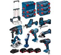 BOSCH Kit 18V BK801 (GST18V-LIS+GKS18V-LI+GBH18V-21+GWS18-125V-LI+GSR18V-55+GSA18V-LIC+GDX18V-180+GLI18V-300+3x4,0Ah+GAL18V-40)