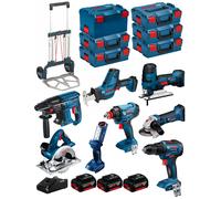 BOSCH Kit 18V BK802 (GST18V-LIS+GKS18V-LI+GBH18V-21+GWS18-125V-LI+GSR18V-55+GSA18V-LIC+GDX18V-180+GLI18V-300+3x5,0Ah+GAL18V-40)