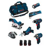 Bosch professional bosch kit bmkb6-28ad3 (gsr 12v-15 + gdr 12v-105 + gks 12v-26 + gop 12v-28 + gsa 12v-14 + gli 12v-80 + 3x2,0ah +gal1230cv +hdbag) 0660989125813
