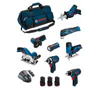 BOSCH Kit BMKB8-28BD3 (GSR12V-15+GDR12V-105+GKS12V-26+GWS12V-76+GST12V-70+GOP12V-28+GSA12V-14+GLI12V-80+3x2,0Ah+GAL1230CV+HDBAG)