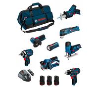 BOSCH Kit BMKB8-28DD3 (GSR12V-15+GDR12V-105+GWS12V-76+GST12V-70+GOP12V-28+GSA12V-14+GLI12V-80+GHO12V-20+3x2,0Ah+GAL1230CV+HDBAG)