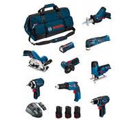 BOSCH Kit BMKB9-28AD3 (GSR12V-15+GTB12V-11+GDR12V-105+GWS12V-76+GST12V-70+GKS12V-26+GOP12V-28+GSA12V-14+GLI12V-80+3x2,0Ah...)