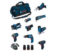 BOSCH Kit BMKB9-28CD3 (GSR12V-15+GTB12V-11+GDR12V-105+GWS12V-76+GST12V-70+GOP12V-28+GSA12V-14+GLI12V-80+GHO12V-20+3x2,0Ah...)