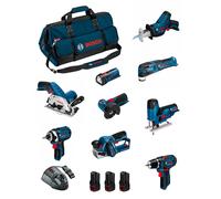 BOSCH Kit BMKB9-28DD3 (GSR12V-15+GDR12V-105+GKS12V-26+GWS12V-76+GST12V-70+GOP12V-28+GSA12V-14+GLI12V-80+GHO12V-20+3x2,0Ah...)