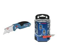 Bosch Professional Coltello a serramanico universale con scomparto portalame nell'impugnatura (incl. 2 lame) - Amazon Exclusive + 50 Riserva nel Dispenser