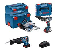Bosch Professional Combo Kit Gsb 18V-110 C + Gks 18V-68 Gc + Gsa 18V-28 (Incl. 1 Batteria Procore da 4.0 Ah, 2 Batterie Procore da 5.5 Ah, Caricabatteria Gal 1880 Cv)