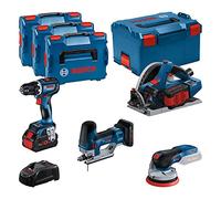 Bosch Professional Combo Kit Gsr 18V-90 C + Gkt 18V-52 Gc + Gst 18V-155 Sc+ Gex 18V-125 (Incl. 1 Batteria Procore da 4.0 Ah, 2 Batterie Procore da 5.5 Ah, Caricabatteria Gal 1880 Cv)