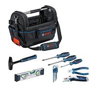 Bosch Professional Combo Kit GWT 20 + Set di utensili manuali (incl. 3 cacciaviti, set da 9 pezzi di chiavi a brugola, 1 pinza a cesoia a taglio diagonale, 1 martello, 1 livella da 25 cm, 1 coltello)