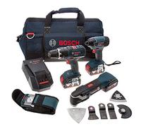Bosch Professional Dynamics Series - Confezione di trapano + cacciavite a impatto + strumento multifunzione + lampada 3 x 18 V 4 Ah