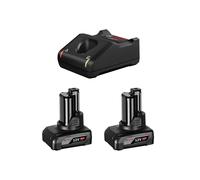 Bosch Professional GBA 12V 6.0Ah + GAL 12V-40 1600A01B20 - Set di due batterie e caricabatterie