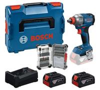 Bosch Professional GDX 18V-285 Avvitatore a impulsi 285 Nm con 2 batterie 5,0 Ah e set bit 31 pezzi in L-BOXX