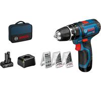 Bosch Professional GSB 12V-15 - Trapano Avvitatore a Percussione a Batteria - 1 x 2,0 Ah, 1 x 4,0 Ah Inclusi accessori