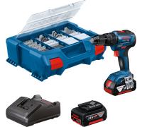 Bosch Professional GSB 18V-55 - Trapano Avvitatore a Percussione a Batteria - 2 x 4,0 Ah Inclusi accessori