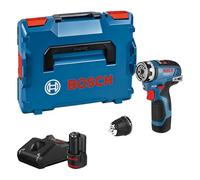 Bosch Professional GSR 12V-35 FC FlexiClick System Trapano-avvitore a Batteria 12V System, Include 2 Batterie 3.0 Ah, Caricabatterie Rapido GAL 12V-40,Include Mandrino GFA 12-B, in L-BOXX, 06019H3001