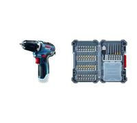 Bosch Professional GSR 12V-35 Trapano-avvitatore a Batteria, senza Batteria e Caricabatteria + Set da 40 Pezzi di Punte e Bit (Pick And Click, Bit di Avvitamento Duri, con Portabit Universale)