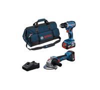 Set di utensili a batteria BOSCH 18V (GSR+GWS+2x4.0Ah+caricabatterie GAL) 0615A5007N