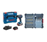 Bosch Professional GSR 18V-55 - Avvitatore a batteria (2 batterie, in L-Boxx) + Set da 40 Pezzi di Punte e Bit (Pick And Click, Bit di Avvitamento Duri, con Portabit Universale) - Amazon Edition