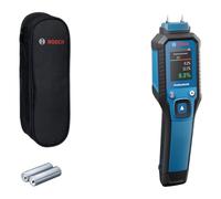 Bosch Professional Igrometro GMP 1-13 (con pin di misurazione, misura 37 tipi di legno e 10 materiali da costruzione, protezione IP65, LCD ad alto contrasto, 2 batterie AA, custodia)