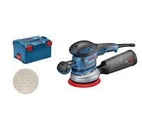 Bosch Professional Levigatrice rotorbitale GEX 40-150 (incl. impugnatura suppl., contenitore raccoglipolvere, ⌀ platorello 150 mm, foglio in rete abrasiva M480, adatt. per aspirazione, in L-BOXX)