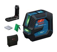 Bosch Professional livella laser a linee GLL 20-22 G | Supporto LB 10, laser verde, per interni, Dual Power Source, 2 batterie LR6 da 1,5 V, custodia protettiva