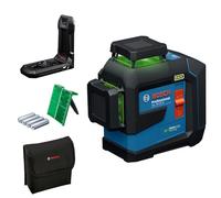 Bosch Professional livella laser a linee GLL 80-33 G (staffa LB 10, laser verde, raggio d'azione: fino a 30 m, doppia alimentazione, 4 batterie da 1,5 V LR6, custodia protettiva)