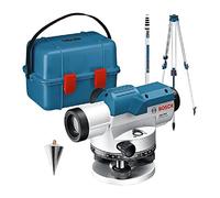 Bosch Professional Livella ottica GOL 20 D (ingrandimento 20x, unità di misura: 360 gradi, raggio d'azione: fino a 60 m, asta metrica GR 500, treppiede BT 160, in valigetta)