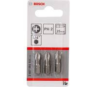 Bosch Professional PH2 - Punta per cacciavite, Blu/Rosso, 25 mm, 3 pezzi