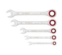 Bosch Professional Set chiavi a cricchetto (5 pezzi, dimensioni standard 8mm-19m