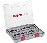 Bosch Professional Set Frese da 15 pz. Miste, per Legno, Accessorio Fresatrici Verticali con Codolo di 8 mm