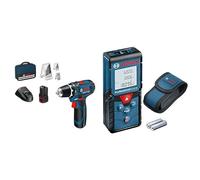 Bosch Professional Sistema 12V Trapano Avvitatore GSR 12V-15 & Bosch Professional Distanziometro laser GLM 40