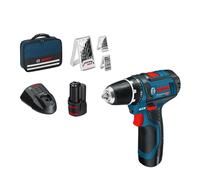 Bosch Professional Sistema 12V Trapano Avvitatore GSR 12V 15 In atteria 2x2.0