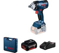 Bosch Professional Sistema 18 V: avvitatore a percussione wireless GDS 18 V-400 (2 GBA 18 V 5,0 Ah, caricatore rapido GAL 18 V-40, valigia)