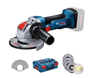 Bosch Professional Sistema 18V Smerigliatrice Angolare GWX 18V-8, Disco Ø 125 Mm, Con Supporto X-Lock, Incl. Set Di 5 Pezzi Da Taglio E Da Sbavo, In L-BOXX 136, Amazon Exclusive Set