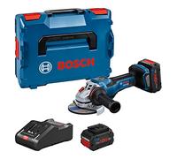 Bosch Professional Smerigliatrice Angolare a Batteria BITURBO GWS 18V-15 PSC (Equivalente alla Potenza a Filo da 1.500 W, 2 Batterie ProCORE 8.0Ah, Caricabatteria GAL 18V-160 C, in L-BOXX)