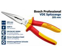 Bosch Professional Pinze a becco lungo dritte VDE - 200 mm (certificate fino a 1.000 V, isolate con poliuretani termoplastici (TPU))