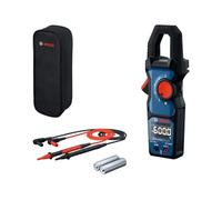 Tester elettrico Bosch Professional GMC 600-15 (Pinza amperometrica True RMS, corrente alternata fino a 600 A, tensione fino a 600 V AC/DC, 2 x 1,5 V LR06 (AA), puntali di misurazione MS 90, custodia)