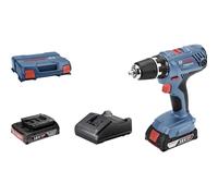 Bosch Professional Trapano avvitatore a batteria 18 V GSR 18 V-21 (max. coppia: 55 Nm, incl. 2 batterie da 2,0 Ah, caricatore GAL 18 V-20, custodia a L-case)