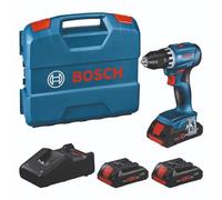 Bosch Professional Trapano avvitatore a batteria 18 V GSR 18 V-45 (velocità di rotazione 1.900 min-¹, con 3 batterie Procore, caricatore rapido GAL 18 V-40, L-case)