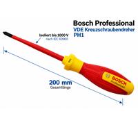 Bosch Professional VDE Cacciavite Croce PH1 1000V IEC 60900 S2 Acciaio