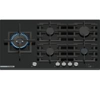 Bosch Piano cottura a gas PRS9A6H40 in vetro temperato nero da 90 cm - Serie 8