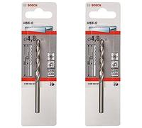BOSCH Punte per metallo HSS-G, DIN 338, 4,8 x 52 x 86 mm, 1 pcs (Confezione da 2)