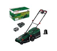 Bosch Rasaerba a batteria ROTAK18V-32 (larghezza di taglio: 32 cm, altezza di taglio: 25-65 mm, sacco raccoglierba in tessuto da 35 l, tappo per pacciame, inclusi batteria e caricabatteria)