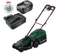 Bosch Rasaerba a batteria ROTAK18V-32 (larghezza di taglio: 32 cm, altezza di taglio: 25-65 mm, sacco raccoglierba in tessuto da 35 l, tappo per pacciame, senza batteria)
